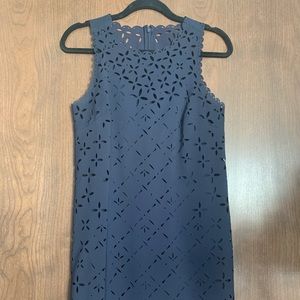 J.Crew Laser Cut Sleeveless Shift Scallop Dress